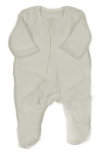 Biela plyšová kombinéza s obláčikmi  George