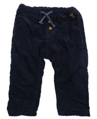 Tmavomodré menšestrové podšité nohavice H&M