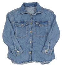 Modrá rifľová košeľová bunda ZARA