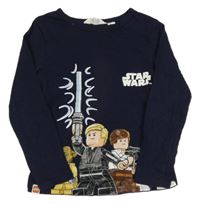 Tmavomodré tričko s lego potiskem - Star Wars H&M
