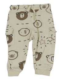 Smotanové cargo tepláky s medvedíkmi F&F