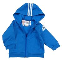 Modrá propínací mikina s kapucí Adidas