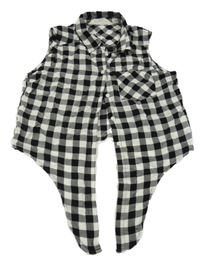 Černo-bílá kostkovaná crop halenka H&M