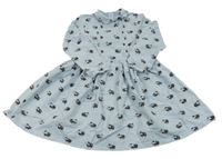 Svetlomodré rifľové šaty s ovečkami a golierikom F&F