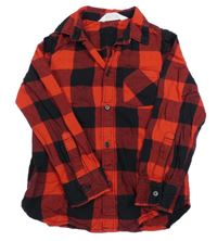 Červeno-černá kostkovaná košile H&M