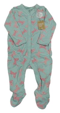 Nové - světlemodro-růžový overal s kočičkami Mothercare