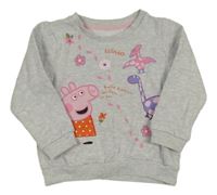 Světlešedá melírovaná mikina s Peppa Pig Nutmeg