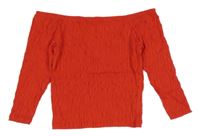 Červené mačkané crop triko New Look