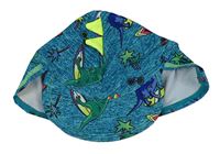 Modrá melírovaná Uv čapica s dinosaurami F&F
