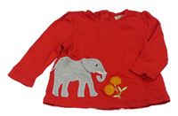 Červené tričko so slonom Frugi