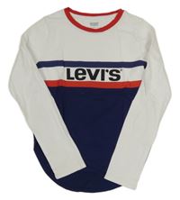 Bílo-tmavomodré triko s logem Levi´s