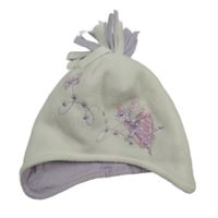 Smotanová fleecová podšitá čapica s vílou s flitrami a strapcemi zn. Next