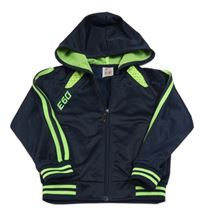 Tmavomodrá športová prepínaci mikina s kapucňou