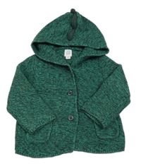 Zelený melírovaný prepínaci sveter s kapucňou GAP