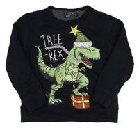 Tmavomodrá mikina s dinosaurem Next