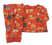 Červené pyžamo s vánočním motivem Next