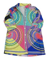 Farebné vzorované prepínaci košeľové šaty Shein