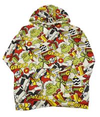 Béžovo-zeleno-červená mikina s Grinchem a kapucí H&M