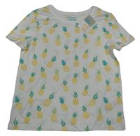 Nové - Bílé tričko s ananasy Primark