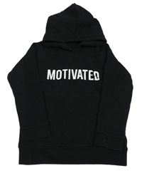 Čierna mikina s nápisom a kapucňou