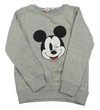 Sivá melírovaná mikina s Mickeym Disney