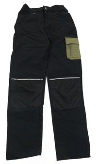 Černo-khaki outdoorové kalhoty s kapsou King Craft