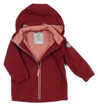 Vínová softshellová bunda s kapucí