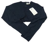 Nové - Tmavomodré trblietavé ľahké svetrové bolerko Name it