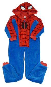 Modro-červená chlupatá kombinéza s kapucí - Spiderman C&A