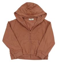 Hnedá prepínaci mikina s výšivkou a kapucňou C&A