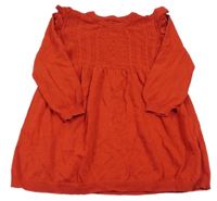 Červené svetrové šaty s volánikmi Matalan