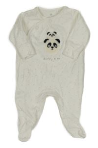 Bílý vzorovaný overal s pandami Next