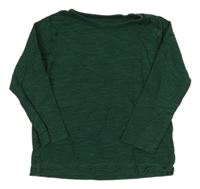 Tmavozelené pruhované triko Tu