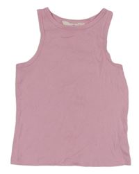 Ružový rebrovaný crop top H&M