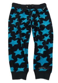 Černé sametové tepláky s hvězdami