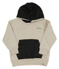 Béžovo-čierna mikina s šusťákem a kapucňou Bekkin