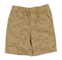 Hnědé plátěné kraťasy s krokodýly Primark