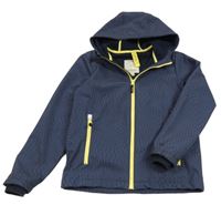 Tmavomodrá vzorovaná softshellová bunda s kapucí Esprit