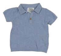 Svetlomodré vzorované pletené polo tričko F&F