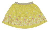 Žltá bavlnená sukňa s motýly Kids