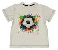 Biele tričko s futbalovým loptou Shein