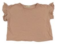 Staroružové oversize tričko s volánikmi H&M