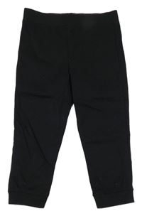 Čierne plátenné elastické cuff nohavice s úpletovým pasom Primark
