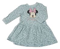 Světlezelené květované teplákové šaty s Minnie Disney