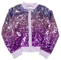 Fialovo-lila flitrová podšitá bunda H&M