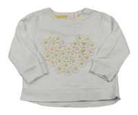 Biela mikina so srdcem z 3D květů Mothercare