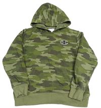 Kaki-zelená army mikina s logom Champion