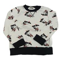 Bielo-čierna mikina s pejsky zn. H&M