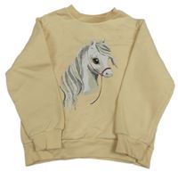 Smetanová mikina s koníkem H&M