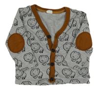 Sivo-hnedá ľahká prepínaci mikina s lvy H&M
